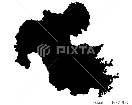 大分県の地図(シルエット) 大分県の地図(シルエット) 136871937