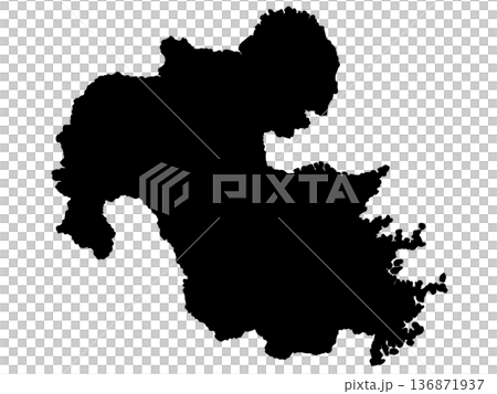 大分県の地図(シルエット) 大分県の地図(シルエット) 136871937