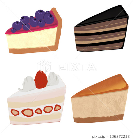 ケーキのイラストセット ケーキのイラストセット 136872238