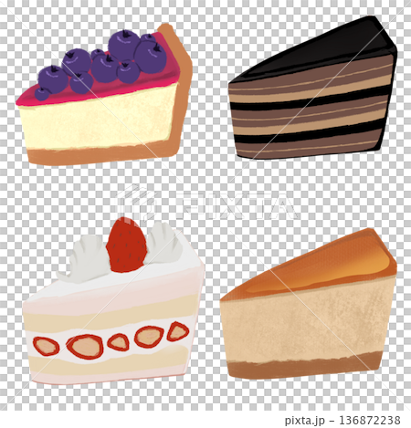 ケーキのイラストセット ケーキのイラストセット 136872238