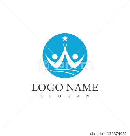 W letter human character logo template 136874981