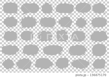 【 吹き出し口移動可能 】汎用性の高い灰色吹き出し素材 136875170