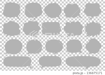 [Adjustable speech bubble] Easy-to-use gray speech bubble illustration 136875171