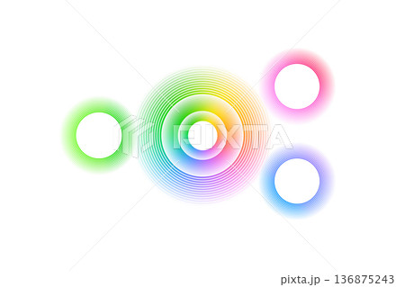 円形の白地背景素材 136875243