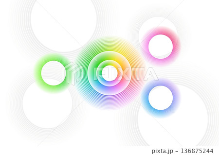 円形の白地背景素材 136875244