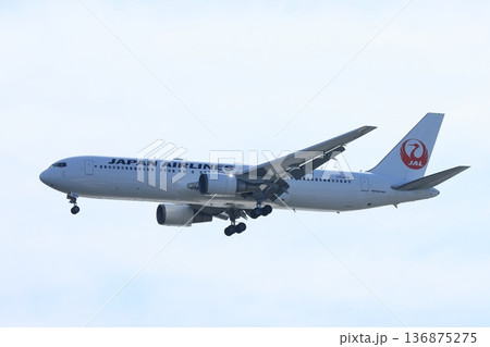 羽田空港に着陸する旅客機　飛行機の着陸進入 136875275