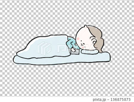 一個無法起床，整天愁眉苦臉地盯著手機的男人（失眠、憂鬱、社群媒體疲勞） 136875873