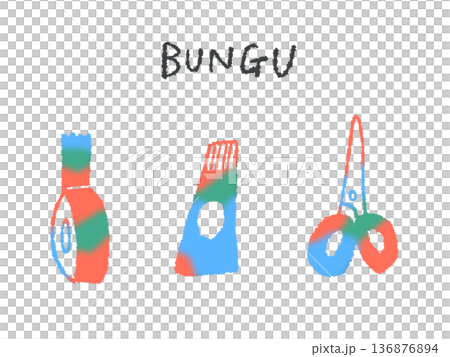 Colorful hand-drawn illustrations and stationery that can be used as icons and symbol marks in design. Colorful hand-drawn illustrations and stationery that can be used as icons and symbol marks in design. 136876894