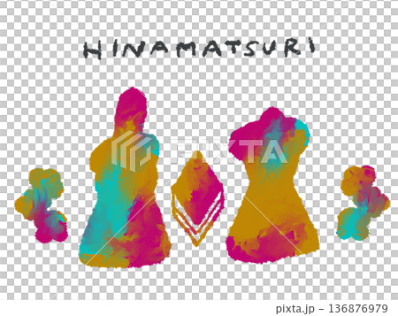 Colorful hand-drawn illustrations of Hinamatsuri that can be used as icons or symbols in designs. Colorful hand-drawn illustrations of Hinamatsuri that can be used as icons or symbols in designs. 136876979