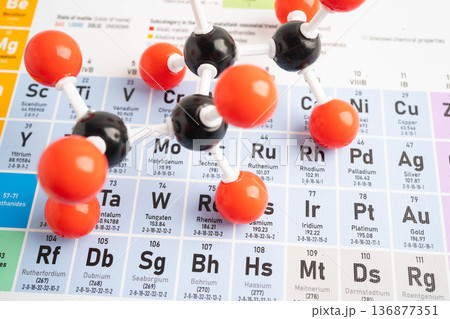 Molecules chemical on a periodic table background. Molecules chemical on a periodic table background. 136877351