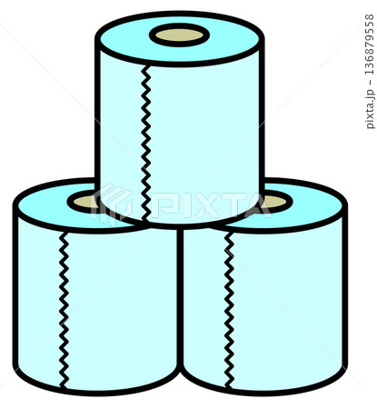トイレや便所で排泄の時に使用する再生紙のトイレットペーパー トイレや便所で排泄の時に使用する再生紙のトイレットペーパー 136879558