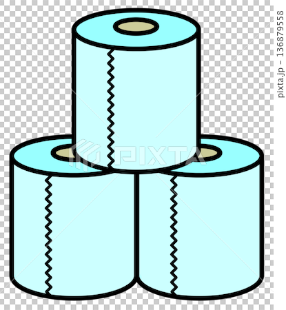 トイレや便所で排泄の時に使用する再生紙のトイレットペーパー トイレや便所で排泄の時に使用する再生紙のトイレットペーパー 136879558
