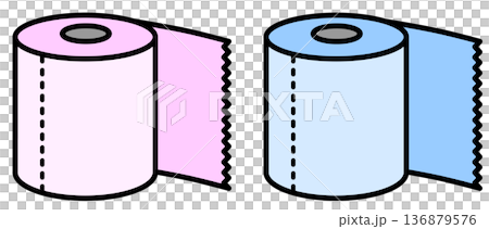 Recycled toilet paper used in toilets and lavatories 136879576
