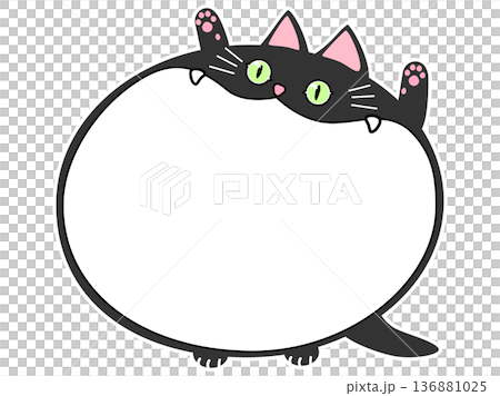 貓咪對話框(黑貓)/大嘴巴 貓咪對話框(黑貓)/大嘴巴 136881025