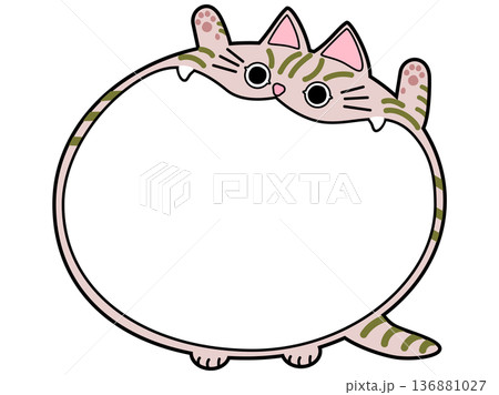 猫のフキダシ(トラジマ)/大きな口 猫のフキダシ(トラジマ)/大きな口 136881027