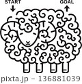 羊の迷路　モノクロ 136881039