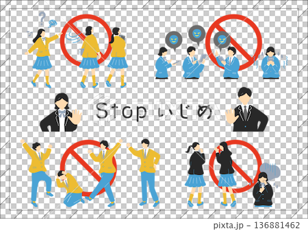 No Bullying Illustration Set No Bullying Illustration Set 136881462