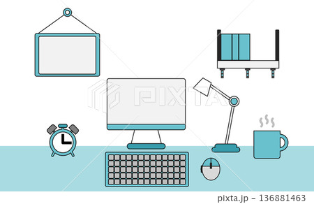 快適なパソコン環境のイラスト 136881463