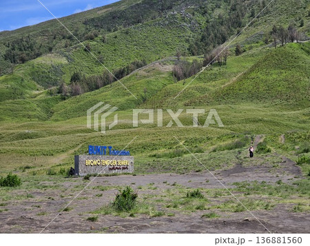 This is sign of Bromo Mountain This is sign of Bromo Mountain 136881560