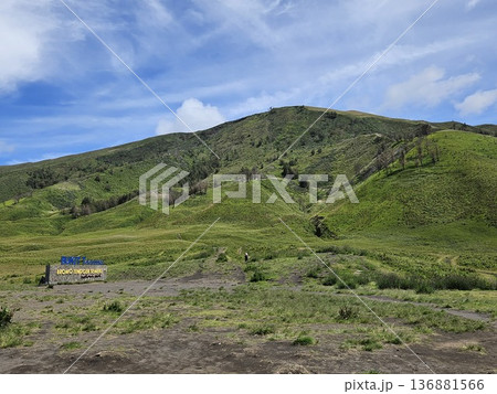 This is sign of Bromo Mountain This is sign of Bromo Mountain 136881566