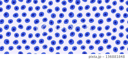 Seamless hand drawn blueberry pattern. Repeating doodled blueberries background. Sketched berries wallpaper design for fabric, textile print, wrapping paper. Vector repeated bilberry dessert pattern Seamless hand drawn blueberry pattern. Repeating doodled blueberries background. Sketched berries wallpaper design for fabric, textile print, wrapping paper. Vector repeated bilberry dessert pattern 136881848