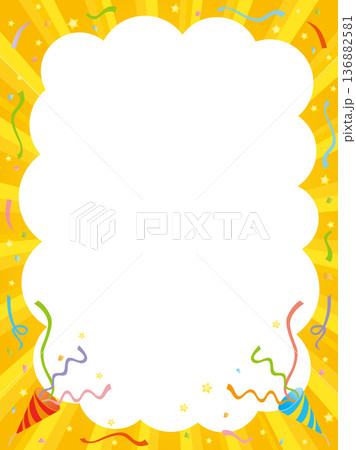 黄色い背景とふきだし 136882581