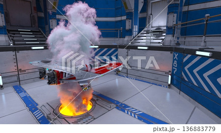 攻撃される宇宙船格納庫 攻撃される宇宙船格納庫 136883779