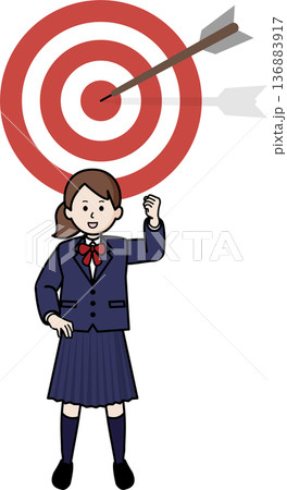 的中イメージと女子学生 136883917