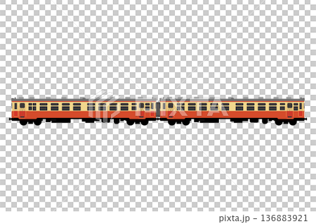 A vector illustration of two Kiha 11 diesel railcars of the former Japanese National Railways 136883921