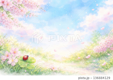 春をイメージした背景テクスチャ 水彩・パステル画風 春をイメージした背景テクスチャ 水彩・パステル画風 136884129