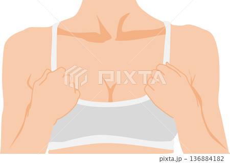 ダイエットに成功した女性のイラスト 136884182