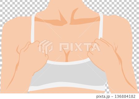 ダイエットに成功した女性のイラスト 136884182