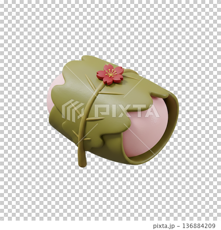 和菓子　端午の節句　桜餅　アイコン 136884209