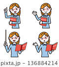 英語を教える女性の先生の色々なポーズ 136884214