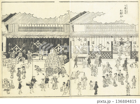 江戸名所図会：大傳馬町 木綿店 136884815