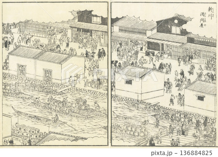江戸名所図会：新川 酒問屋 136884825