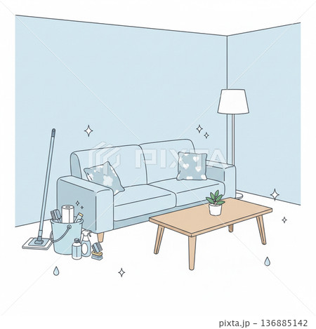 リビング掃除 136885142