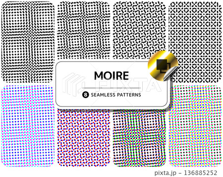 柄違いのシームレスパターンのセット モアレ 136885252