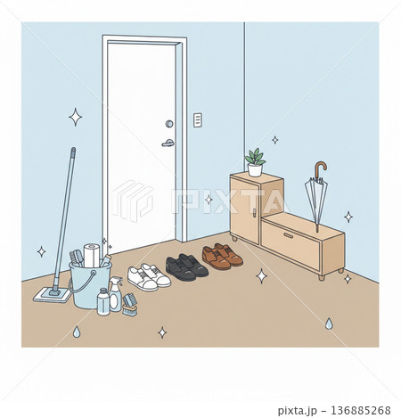 玄関掃除 136885268