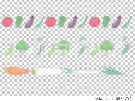 各種蔬菜的插圖集 136885754