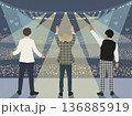 ボーイズアイドルグループのライブパフォーマンスと光り輝くファンライト 136885919