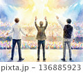 ボーイズアイドルグループのライブパフォーマンスと光り輝くファンライト 136885923