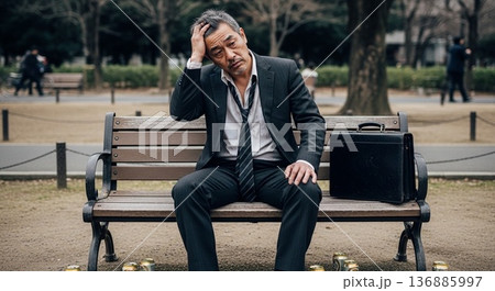 リストラされたサラリーマン 136885997