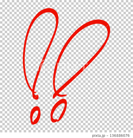 勢いのあるビックリマーク線画　赤色 136886076