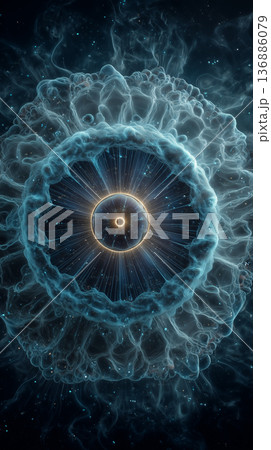 幻想的なブルーマンダラアート背景|神秘と癒しを感じる放射状フラワーパターン 幻想的なブルーマンダラアート背景|神秘と癒しを感じる放射状フラワーパターン 136886079