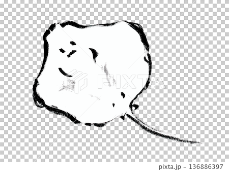 日式墨水畫風格的射線插圖 日式墨水畫風格的射線插圖 136886397