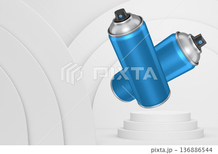 Abstract scene or podium for product showcase on monochrome background. 136886544