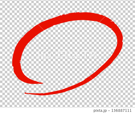 紅筆圈字、邊框、正確答案、更正、注意、強調、向量 136887111