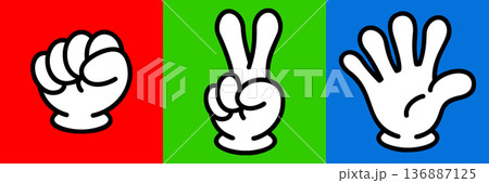 ジャンケンのイラスト グーチョキパー 136887125