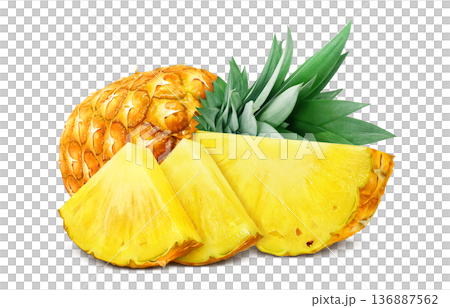 パイナップル イラスト パイン リアル 136887562